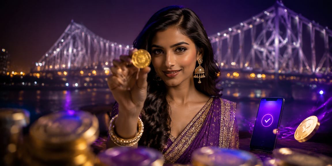 Indian model playing Andar Bahar card game in Kolkata setting